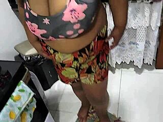 Horny Latina Mother-In-Law Fucks Stepson's Huge Cock Kitchen