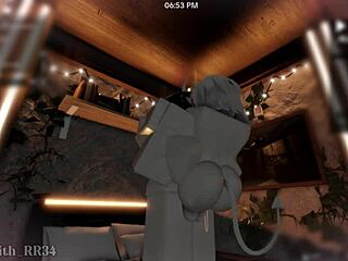 Demon girl bent over after game play begs for monster creampie doggystyle