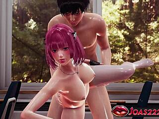 nino's tight pussy throbs in stockings during desk doggystyle creampie hentai