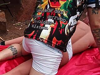 stretching this sex doll's tight asshole with deep anal thrusts