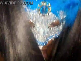 Masked Ebony Slut Sucks Big Black Cock and Swallows Cum Load!