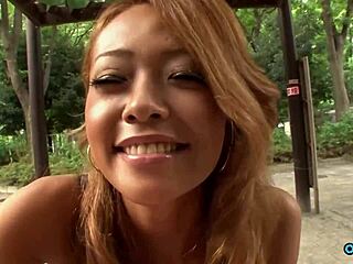 Tickle her puffy asian nipples then ride toys in heels