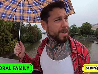 Duck feeding leads to Serina sucking Dean's cock and swallowing cream