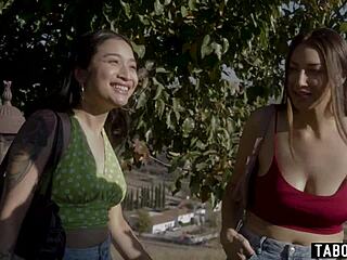 Stepsisters tour celebrity home then get fucked in wild threesome