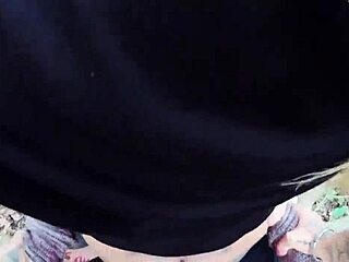 dare to join this blonde milf for risky outdoor bareback fun?