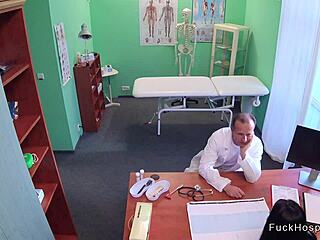 Hidden hospital cam catches european lesbian nurse in intense 69 oral sex action