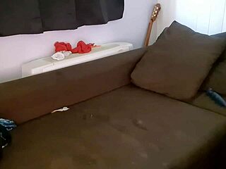 daddy's huge cock gapes my big ass slave on sofa with buttplug and toys