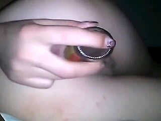 curious teen shoves bottle deep in pussy for homemade fingering thrill