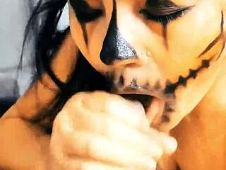 halloween monster doll sucks stranger cum down her throat on the street who resists that?