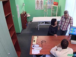 Cheating wife rides doctor cock after husband leaves hospital room