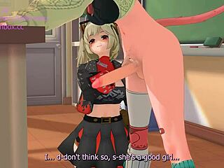 Futanari Receives Handjob and Cumshot in 3D Classroom