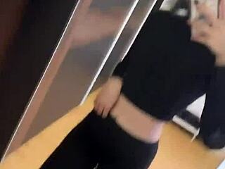 early morning blacknails girl slips off pink socks for feet fetish world soles worship