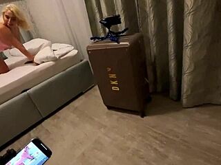 this hot petite blonde college coed tries on dresses and flashes her thong pussy online