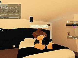 عاهرة روبلوكس سمينة سوداء تخون تركب زب أسود كبير تنيك طيزها للنشوة