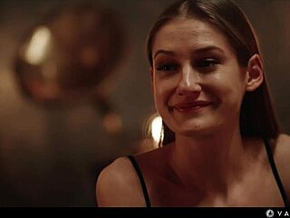 vampire blonde seduces nerdy girl scissoring in gothic manor