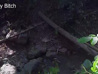 Skinny sexy legs in see-through teasing us into wild forest domination sex full movie