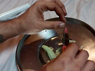 first figging ever! ginger burns deep in sub's tight anus hole!!