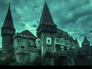 vampire blonde seduces nerdy girl scissoring in gothic manor