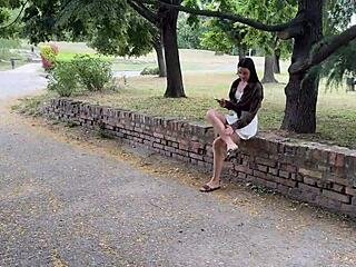 met this cute brunette in the park... ended up rough doggystyle quickie