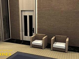 Erotic black pornstar slut poses nude in sex shop. She bends for deep anal assfucking on camera.