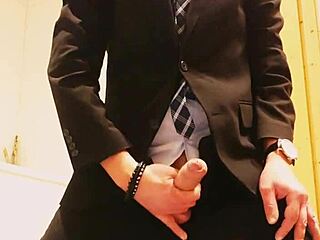 Business Suit Hides Secret Foot Tease and Costume Play