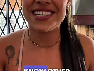 petite latina teen gives sloppy deepthroat rimjob in homemade pov interview