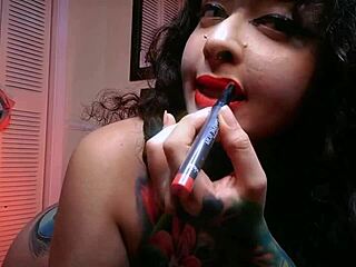 Your Kinky Stepdaughter's Lipstick Blowjob Leaves Messy Sloppy Load For Daddy!
