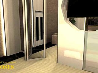 Erotic black pornstar slut poses nude in sex shop. She bends for deep anal assfucking on camera.