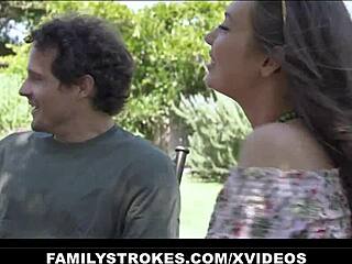 elena koshka flashes stepbro her teen pussy teases then tricks him into fucking 😏 family fun