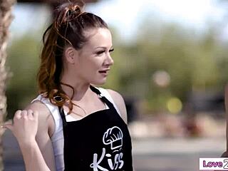 six horny girlfriends ditch bbq for outdoor pussy licking fingering orgasms.