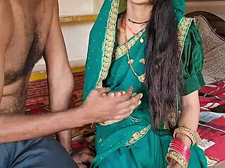 Wow, Pounding Neighbor Bhabhi Hard in Green Sari! Her Creamy Indian Pussy Dripping with Cum
