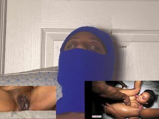 ebony babe squirts wildly in eye-rolling orgasm closeup