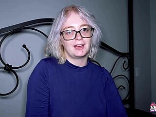 Silver blonde Annie Archer deepthroats then gets holes slammed hard!