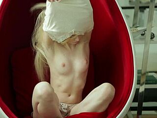 i shove glass dildo deep in my skinny blonde ass and pussy till orgasm