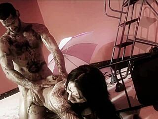 rough fucking drenched in messy chocolate cum