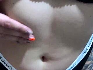 wanna see this sexy latina tease her belly in lingerie?