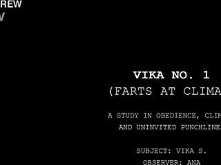 vika lets out massive farts right at her tight pussy climax while solo masturbating her small tits body