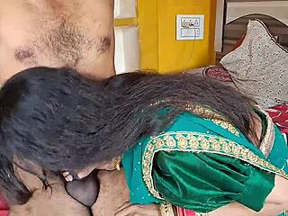 Wow, Pounding Neighbor Bhabhi Hard in Green Sari! Her Creamy Indian Pussy Dripping with Cum