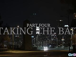 Collared business lady submits to petite Latina's mature domination and pussy licking