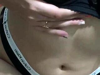 wanna see this sexy latina tease her belly in lingerie?