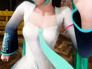 mmd miku and rin rip clothes in erotic stripdance