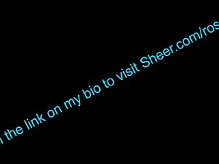 Tongue deeply explores Roselialuve's big pussy and tits through see-through fabric before creampie finish.