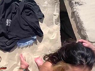 Skinny emo teen with tattoos risks public pussy fuck on fortaleza beach
