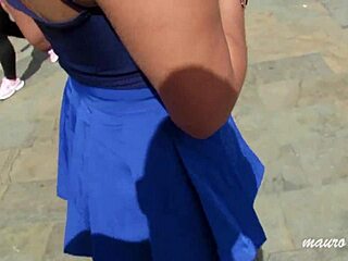 street hooker kyleiellish in medellin miniskirt shakes huge bbw ass for spanking pov action