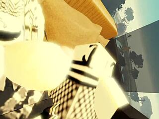 Lucky guy pounds cute teasing ass in roblox adventure