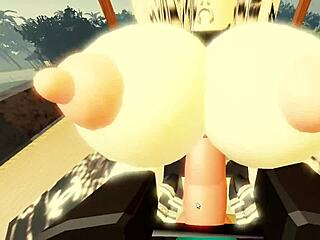 Lucky guy pounds cute teasing ass in roblox adventure