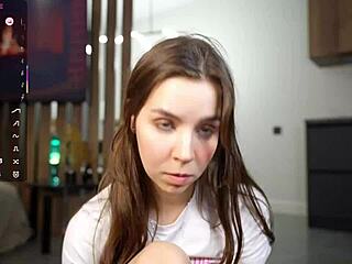 hey i'm horny shaved coed monika fingering pussy dildo squirt on cam