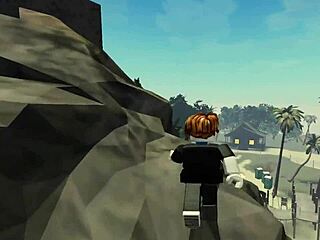 Lucky guy pounds cute teasing ass in roblox adventure