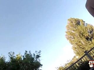 redhead penny pax sunbathes outdoors then spreads big clit pussy lips for mature lick session