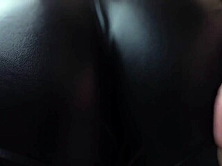 dominant goddess farts on face while sitting in tight leather shorts